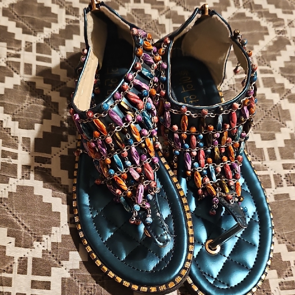 Colorful Beaded Women's Sandals
